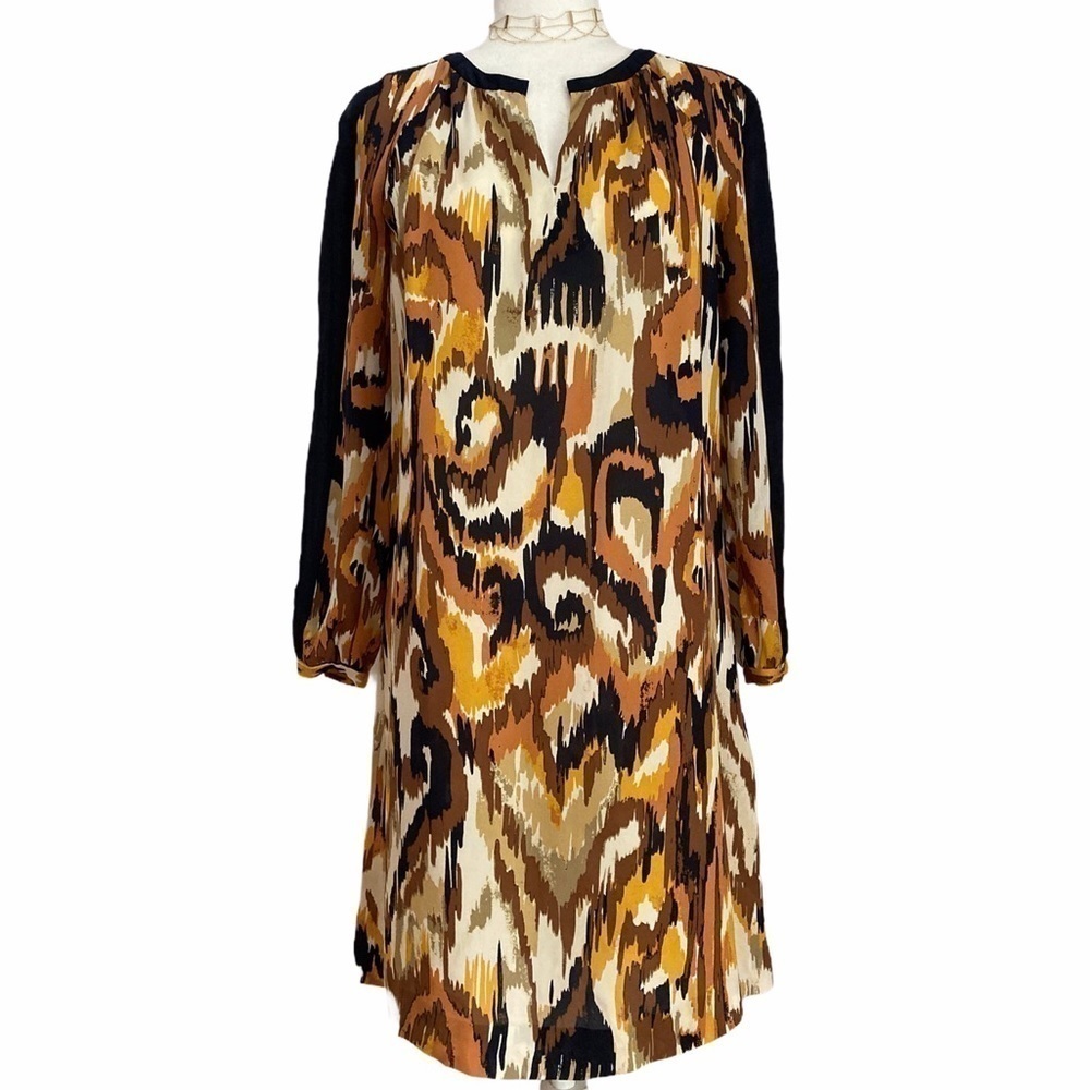 Tory Burch Gladys Matmi Ikat Print Silk Shift Dress - Picture 9 of 11